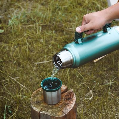 Bouteille d'eau sous vide en acier inoxydable de grande capacité de style américain Thermos 1 L avec poignée