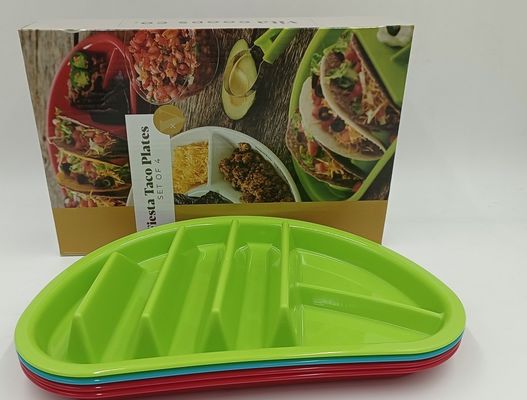 Lave-vaisselle durable, sans BPA et sans micro-ondes, Tacos en plastique pour retourner à l'école