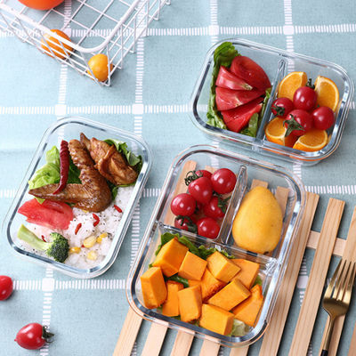Récipients de préparation des repas en verre étanche à l'air pour adultes