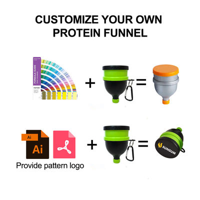Produits alimentaires 4 OZ/120Ml Funnel de poudre de protéines avec porte-clés portable et distributeur pratique