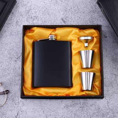 Flasque en acier inoxydable 304 pour alcool noir mat capacité 1 oz 2 oz 3 oz 4 oz 5 oz