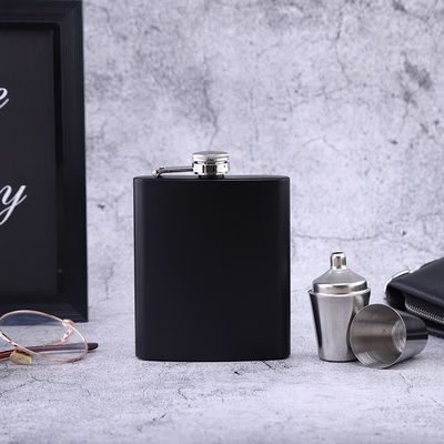 Flasque en acier inoxydable 304 pour alcool noir mat capacité 1 oz 2 oz 3 oz 4 oz 5 oz