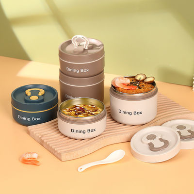 Boîte de déjeuner isolée en acier inoxydable en plastique écologique personnalisée pour le stockage des enfants