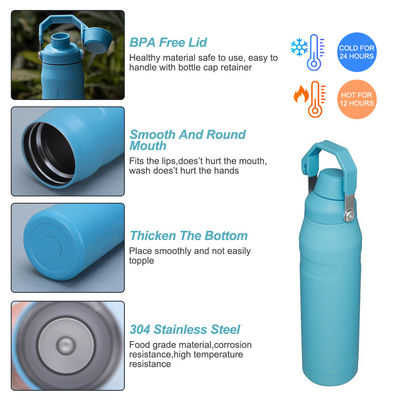 Bouteille d'eau en acier inoxydable thermiquement isolante en poudre