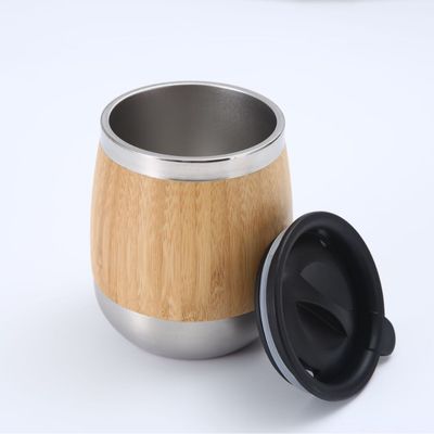 450 ml de tasse en acier inoxydable de bambou style de conception classique et accessoires de poignée pour votre