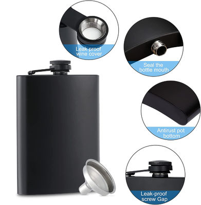 Portable en acier inoxydable de camping biberon étanche whisky cadeau ensemble pour le plaisir en plein air