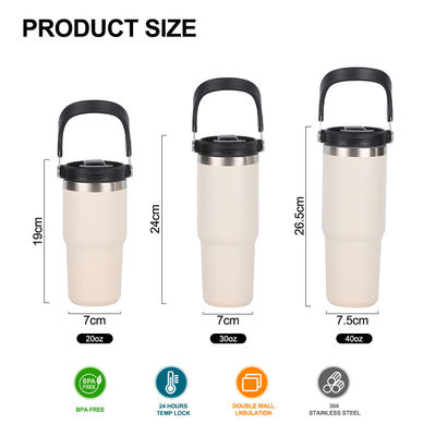 Coupe de voiture portable en acier inoxydable 304 20 oz et confortable pour le voyage avec isolation sous vide