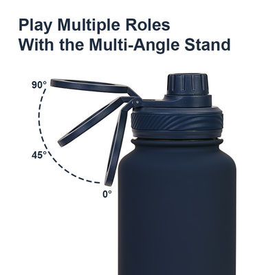 Bouteille d'eau en acier inoxydable isolée pour le sport avec support magnétique pour téléphone portable