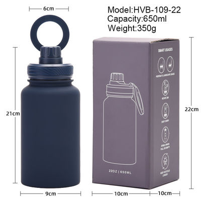 Bouteille d'eau en acier inoxydable isolée pour le sport avec support magnétique pour téléphone portable