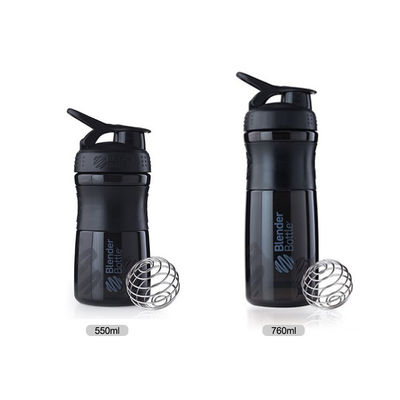 Boule en acier inoxydable Portable sans BPA Gym Bouteille de mélangeur de protéines en plastique pour les sports