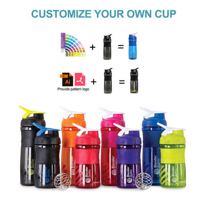 Boule en acier inoxydable Portable sans BPA Gym Bouteille de mélangeur de protéines en plastique pour les sports