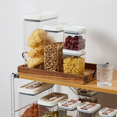 Composition de 6 pièces transparentes, exemptes de BPA, étanches à l'air, faciles à ouvrir, couvercles, céréales, joints, pots, conteneurs de stockage des aliments secs