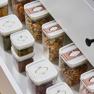Composition de 6 pièces transparentes, exemptes de BPA, étanches à l'air, faciles à ouvrir, couvercles, céréales, joints, pots, conteneurs de stockage des aliments secs
