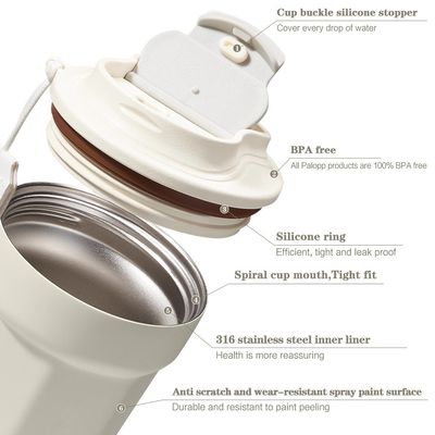 Coupe de café de voiture moderne en acier inoxydable avec isolation sous vide Parfait en déplacement