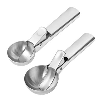 Outils de cuisine Scoop de crème glacée en acier inoxydable avec logo personnalisé facile à déclencher et 4,8 * 18cm