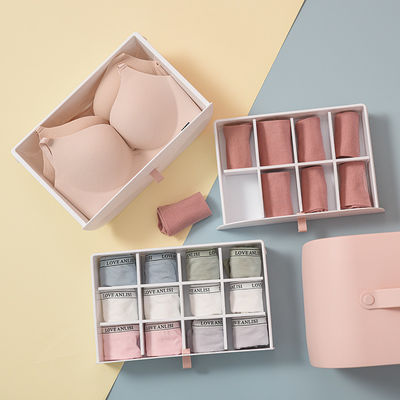 Solution de stockage pratique Boîte de rangement en plastique antipoussière pour sous-vêtements et chaussettes
