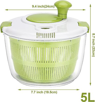 Confortable à la main 5L grand séchoir à salade de laitue avec logo personnalisé acceptable
