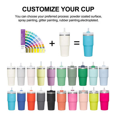 Isolation thermique 14 oz Coupe pour enfants avec paille BPA libre Double paroi en acier inoxydable