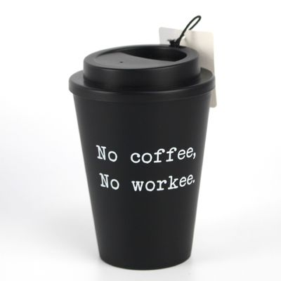 12 oz 350 ml PP couvercle en silicone en fibre de bambou tasse de café réutilisable avec couvercle Un cadeau idéal