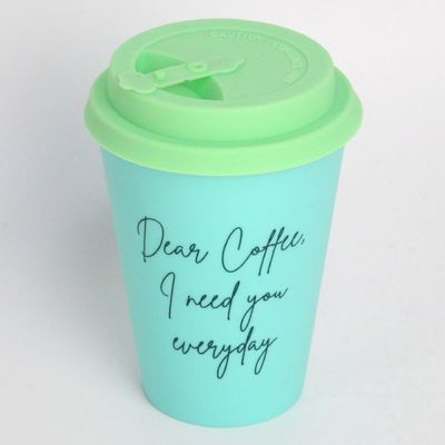 12 oz 350 ml PP couvercle en silicone en fibre de bambou tasse de café réutilisable avec couvercle Un cadeau idéal