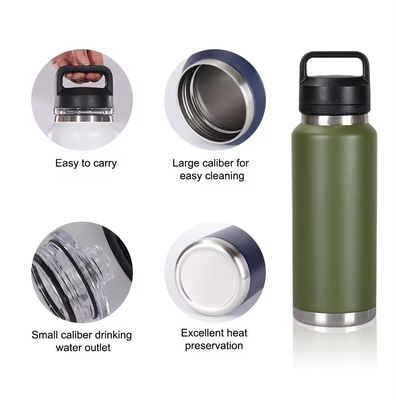 Adultes 18 oz 26 oz 36 oz Bouteille d'eau isolée à double paroi en acier inoxydable Gym Sports Bouteille de boisson