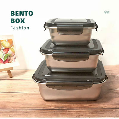 Rectangle 400/750/1200ml En acier inoxydable Bento Set de boîte de déjeuner avec couvercles de verrouillage et durable