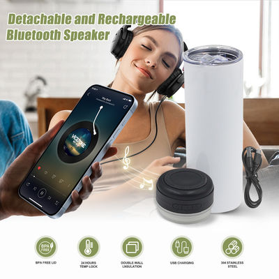 20oz Capacité haut-parleur de musique Tumbler Design de style américain avec lumière LED amovible