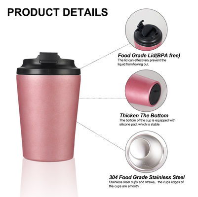 12 oz de voyage tasse à café réutilisable tasse isolée thermique en acier inoxydable