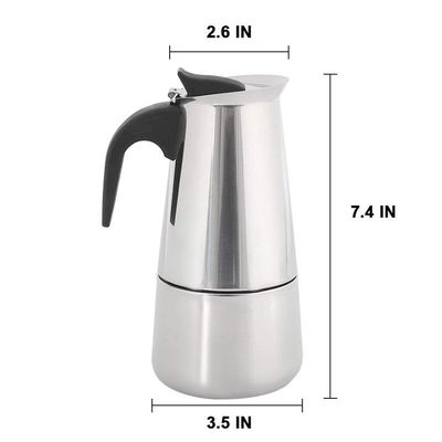 Outils de café et de thé 6 tasses en acier inoxydable Moka Pot Espresso Cafetière par Bialetti