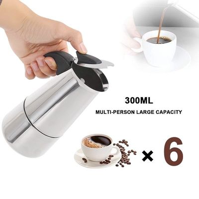 Outils de café et de thé 6 tasses en acier inoxydable Moka Pot Espresso Cafetière par Bialetti