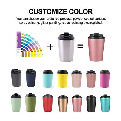 12 oz de voyage tasse à café réutilisable tasse isolée thermique en acier inoxydable