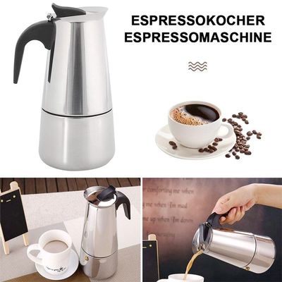 Outils de café et de thé 6 tasses en acier inoxydable Moka Pot Espresso Cafetière par Bialetti