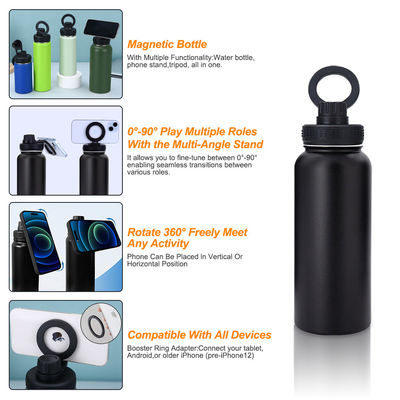 Équipé de revêtement anti-corrosion en acier inoxydable et en plastique Magnétique Gym Bouteille d'eau