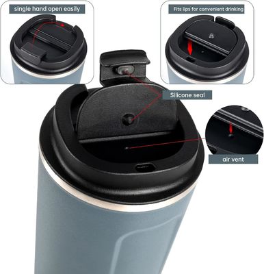 Bouteille de voyage en acier inoxydable 510 ml, écoulement de café isolé, aspirateur pour cadeaux