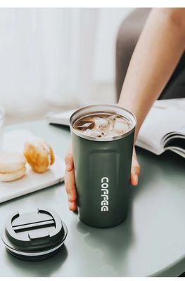 Bouteille de voyage en acier inoxydable 510 ml, écoulement de café isolé, aspirateur pour cadeaux