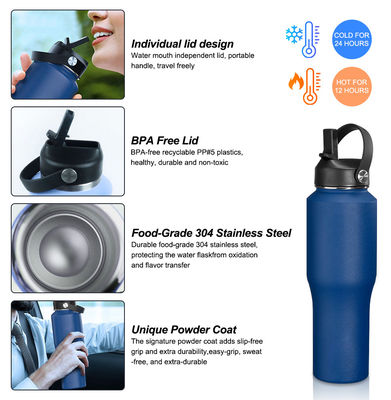 Améliorez votre équipement de camping avec cette bouteille d'eau en acier inoxydable de 32 oz et le couvercle du bec