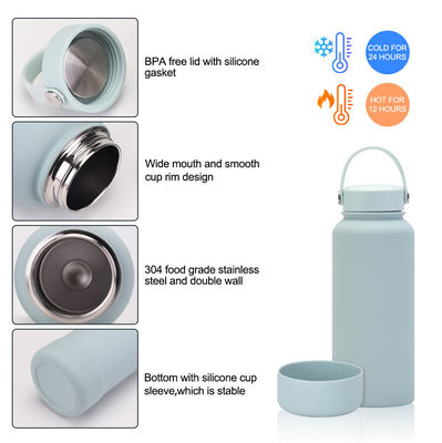 Design classique bouteille d'eau en acier inoxydable à double paroi pour écologique
