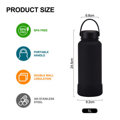 Design classique bouteille d'eau en acier inoxydable à double paroi pour écologique