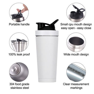 739ml / 500ml Capacité Couleur personnalisée Bouteille de mélangeur de protéines en acier inoxydable