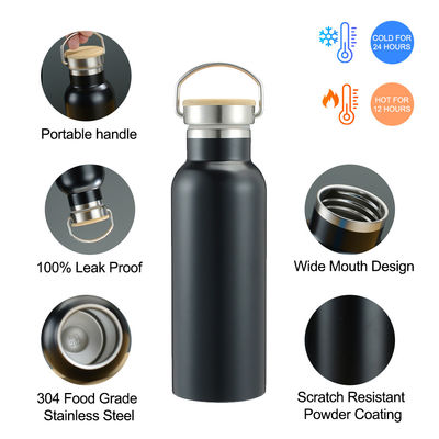 Bouteilles isolantes sous vide de 500 ml/750 ml en acier inoxydable à double paroi durable