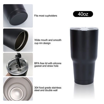 Coupe de voiture de café en acier inoxydable 30 oz avec paille Choix durable et élégant