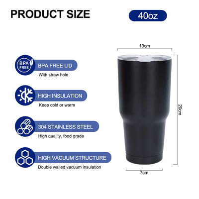 Coupe de voiture de café en acier inoxydable 30 oz avec paille Choix durable et élégant