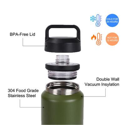 Bouteille d'eau en acier inoxydable de 26 oz grande capacité 36 oz double paroi portable 18 oz flacons