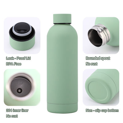 Couche anti-corrosion équipée en acier inoxydable bouteille d'eau à double paroi