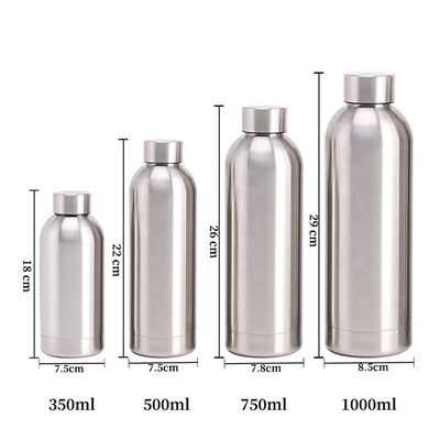 Couche anti-corrosion équipée en acier inoxydable bouteille d'eau à double paroi