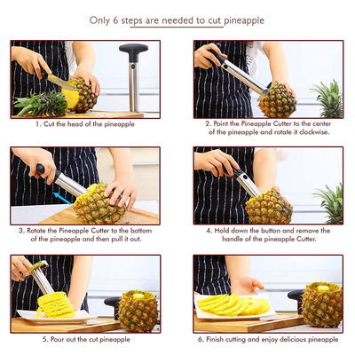 Acier inoxydable 304 coupe-pièces à base d'ananas Gadget de cuisine rapide pour un retrait facile du noyau