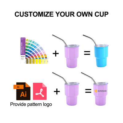 Réutilisable Mini Tumbler Shot Glass 304 en acier inoxydable avec logo personnalisé