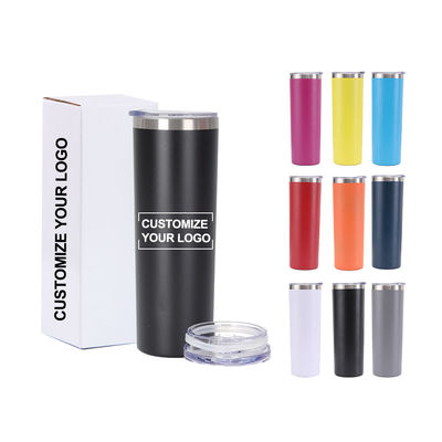 20OZ Capacité en acier inoxydable Slimny Tumbler avec couvercle coulissant et paille Top Choice
