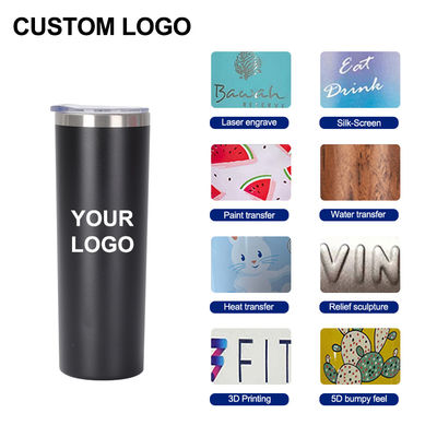 20OZ Capacité en acier inoxydable Slimny Tumbler avec couvercle coulissant et paille Top Choice