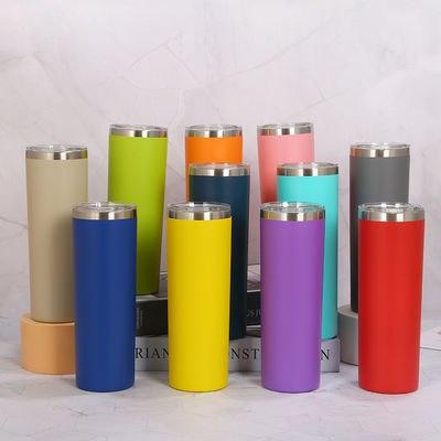 20OZ Capacité en acier inoxydable Slimny Tumbler avec couvercle coulissant et paille Top Choice